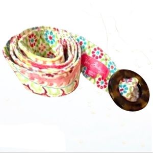 Vera Bradley Capri Melon fabric reversible belt preppy feminine collector EUC